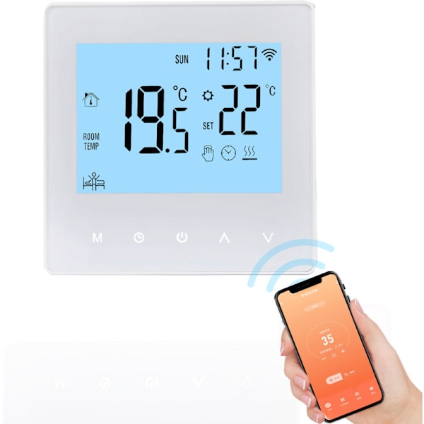 Älykäs termostaatti TUYA WIFI 3A, ohjelmoitava digitaalinen LCD-näyttö, lattialämmityksen lämpötilansäädin, digitaalinen älykäs seinätermostaatti