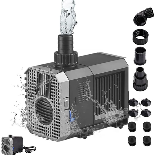 Foderpumpe Nedsænkbar Vandpumpe Mini Akvariepumpe 3000L/H Dam Pumpe 55W Nedsænkbar Pumpe Vandpumpe Fontæne Filterpumpe til Dam Fontæne Akvarium
