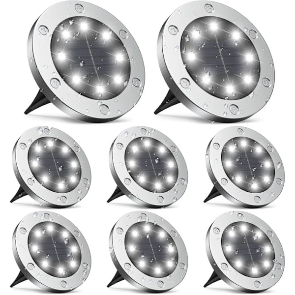 Aurinkokennovalaisin ulkokäyttöön, aurinkovalo ulos 8 kpl, aurinkokennopuutarhavalaisin 8 LED, ip65 vedenpitävä aurinkospotti, koristeellinen aurinkokennovalaisin polulle