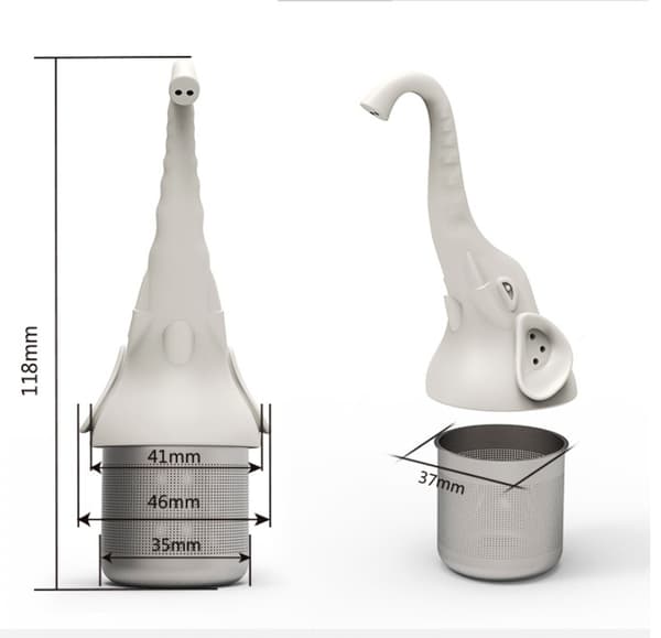 1 stk elefant teinfuser te sil te stativ flerfarget(blå)