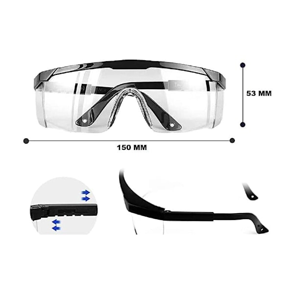 （3 stycken） Anti-imskyddsglasögon, anti-UV, anti-repor, anpassade för arbetsplatsen, konstruktion, DIY, laboratorium, svetsning, kemi