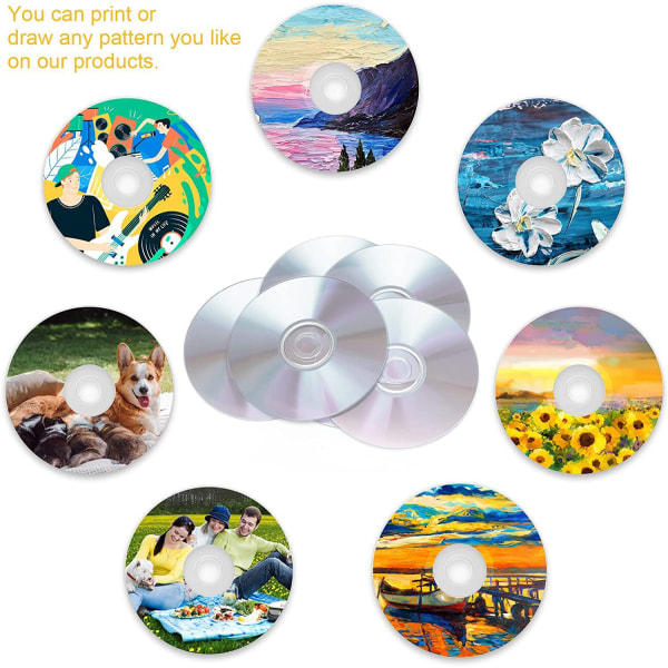 10 stk-Klare CD-er for maling, runde plater, til veggdekor på soverommet
