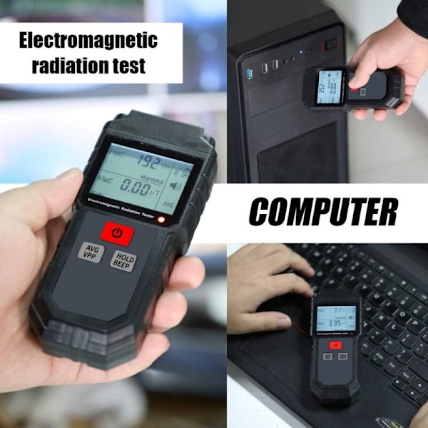 Bærbar Elektromagnetisk Strålingstester Bærbar LCD Digital Elektromagnetisk Strålingstester Magnetfelt Dosimeter Detektor med Lyd og Lys