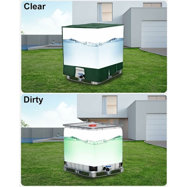 Overtræk til IBC 1000L tank, Overtræk til vandtank låg, anti-UV beskyttelsesovertræk, dæk vandtank presenning (116 x 100 x 120 cm, grøn)
