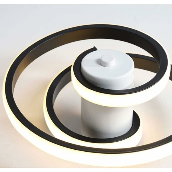 Moderne LED-taklampe, 18W kreativ design spiralformet taklampe, svart metall taklampe, LED-taklampe for stue soverom kjøkken