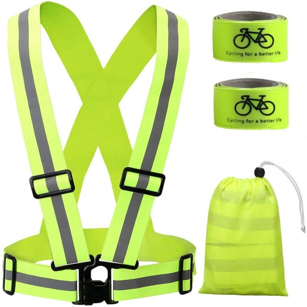 3M Refleksvest - Kryssstriper med justerbare flettede Hi Vis-stropper for løping, sykling og gåing - Laget med 3M Scotchlite