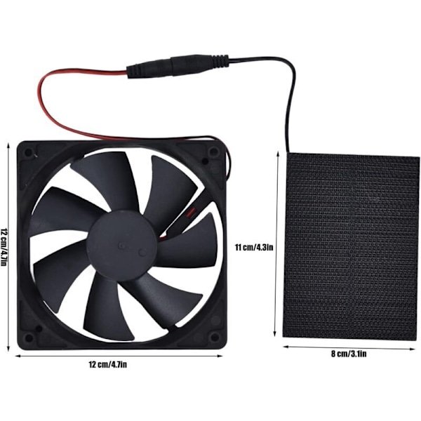 Solpanel Fläkt, för Hönshus, Växthus, Förråd, Djurhus, Camping