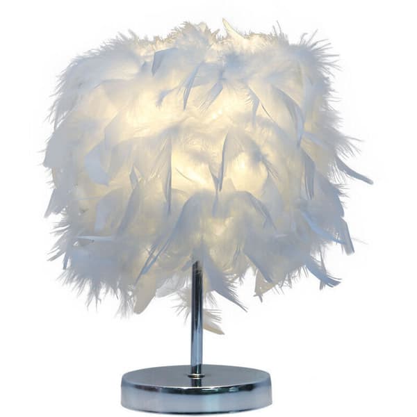 Fjer sengelampe skærm moderne fjer bordlampe 23 x 30 cm