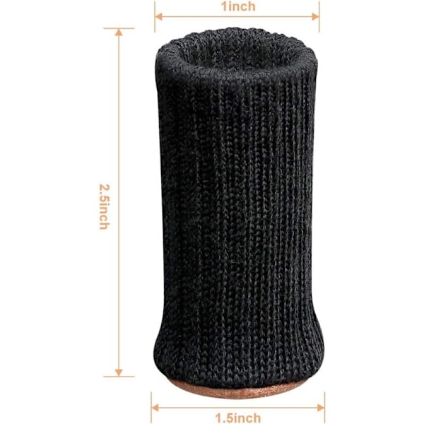 24 st stolsstrumpor för stolsben, möbelben, halkfria möbeltassar, lämpliga för stolsben från 2,5 cm till 5 cm i diameter, svart