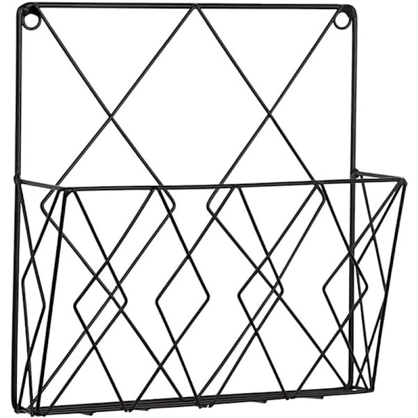 Väggmonterat tidningsställ Väggmonterat tidningsställ Hängande tidningsställ Tidningsförvaring Organizer Metalltråd Svart Dekorationshylla Filer