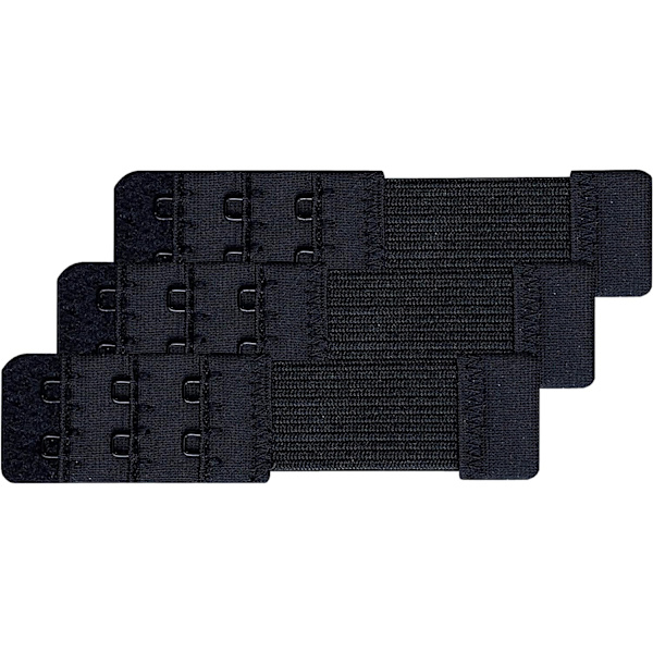 Sæt med 3 bløde, komfortable bh-forlængere med 2 kroge, 10 cm x 2,5 cm