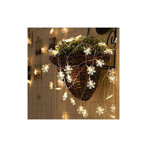 Lette snøfnugglys, 10m 80 LED-lys, soveromsdekorasjon, bryllup, jul, tredekorasjon