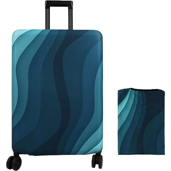Kuffertbetræk 26-28 tommer bambus kulfiber bagagebetræk polyester klar rejsebagage trolley kuffertbetræk beskytter sort blå