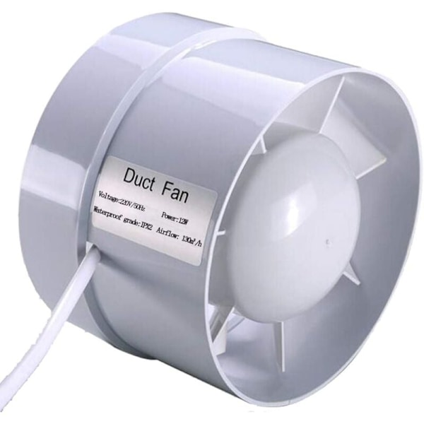 150 mm lydløs luftudsuger (6 TOMMER) 18W 320m³/H energieffektiv med blandet flux Flower kanal til bad, ventilationsåbninger, drivhuse, telte