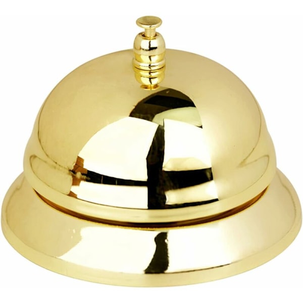 Metallbordsringning Bordsringning Rund Serviceklocka Diskantklocka Samtalsklocka, 8,5 cm diameter, Metallserviceklocka för kök, restaurang, bar, 1 st set (gyllene