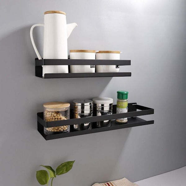 Vägghylla för badrum - 20-40 cm - Modern - matt svart - för badrum, kök, dusch - 30 cm