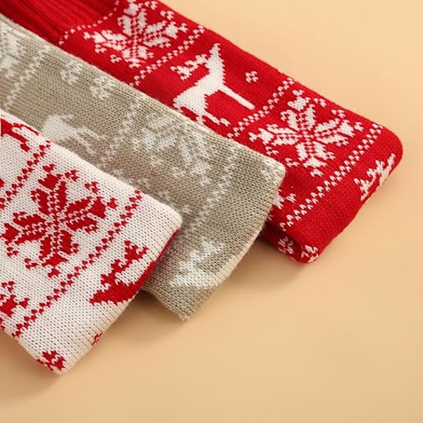 Jule Strømper Snowflake Reindeer Lange Knæstrømper Jul Vinter Kvinder Varm Strømper