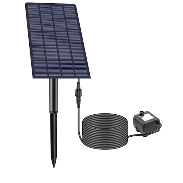 Solcellsvattenpump för utomhusfontän, 2,5W solcellsvattenpump för fontäner, damm, kit med påle, solcells driven pump för fågelbad, damm, trädgård, Bac