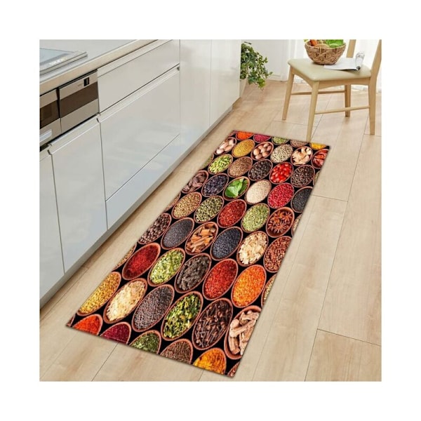 Köksmattor kryddor och disk non-slip köksmatta framför diskbänken halkskyddsmatta halkfri golvmatta 40 x 120 cm dekorationsmattor 4