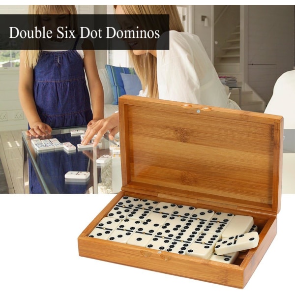 （2,5*4,8 cm）Double Six Dominoes Set Underhållningsresespelleksak
