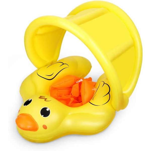 Baby svømmeflåd - Baby pool float med baldakin - Oppustelige baby pool floats - Baby oppustelig sæde svømmering - Baby svømmeflåd - Baby vand