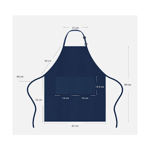 Utopia Kitchen 2-pack justerbar haklappsförkläde med 2 fickor