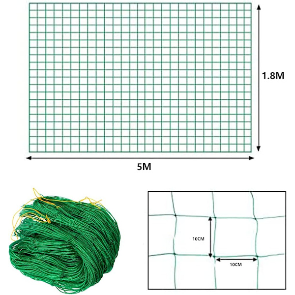 5 x 1,8 meter have net nylon have net plante støtte ærtenet bønne frugt klatreplante agurk tomat blomst plante