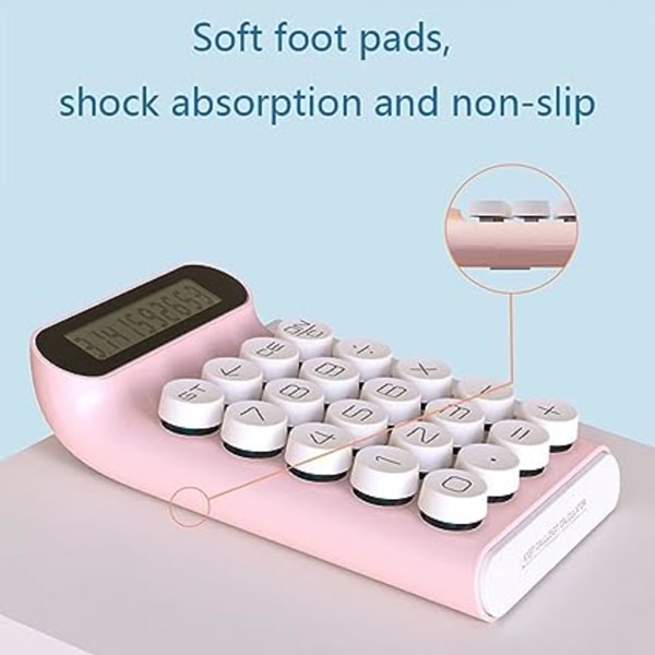 (Pink) Mekanisk lommeregner, 10-cifret LCD-skærm til bærbar computer, moderegner til økonomikontor