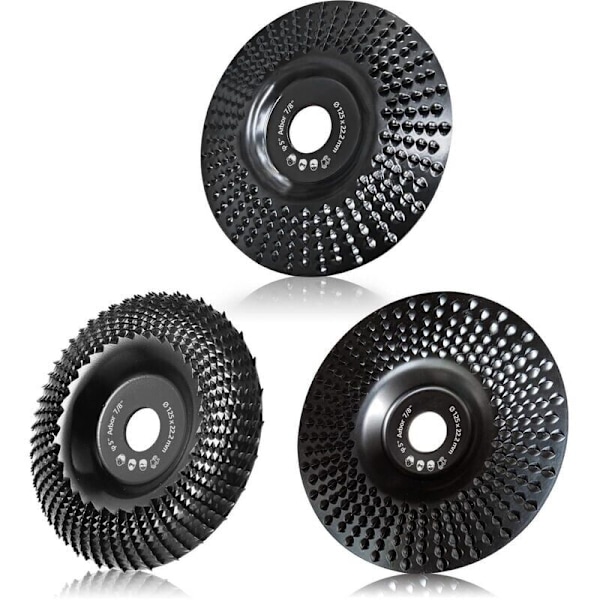 125 mm slibeskive til træ, 3 stk. slibeskiver til formning, slibning og skæring. Vinkelhjul