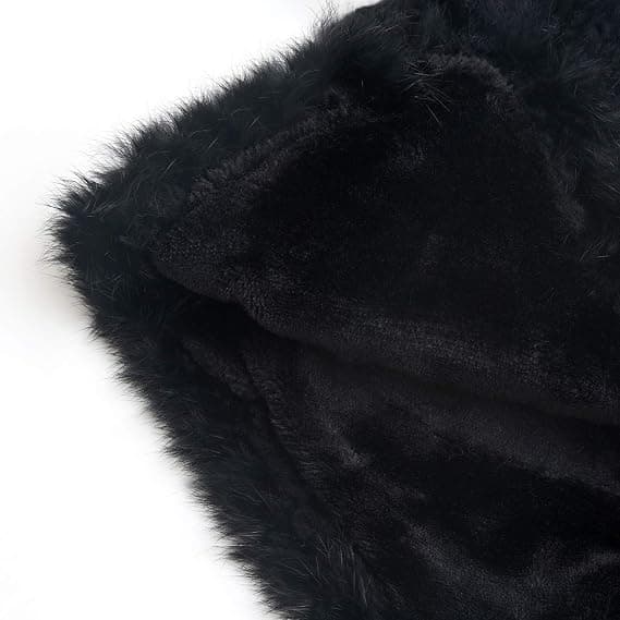 Dammössa med öronlappar i fuskpäls, varm vintermössa med fleecefoder, stickad termisk mössa med pompom