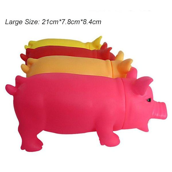 Rengöring Tänder Hund Katt Tugga Leksak Pipig Gris Söt Gummi Hund Valp Spelar Gris Pipig Pipig Leksak med Ljud~Färg slumpmässigt skickat