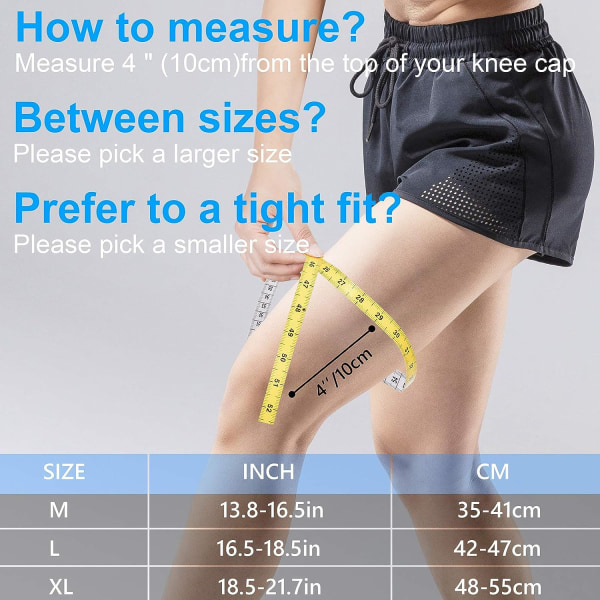 2 stk. kompressionsknæstøtter til lindring af smerter i forbindelse med gigt, ledsmerter, senebetændelse, meniskusskader, ACL, MCL, løb, sport, squats, mænd og kvinder (