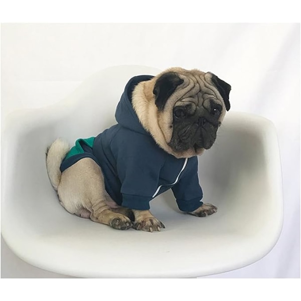 L.Zipper hettegenser kjæledyrklær hundekattklær søte dyreklær varm hettegenser fransk bulldog mops