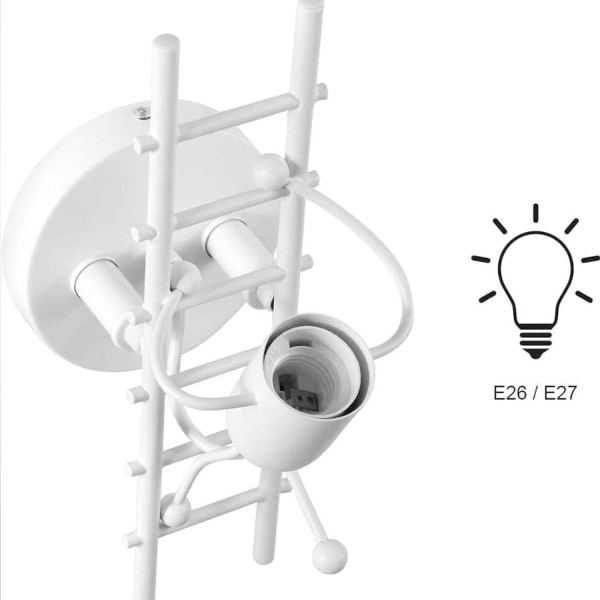 Vägglampa Humanoid Inomhus Vägglampa E27 Modern Industriell Vägglampa Enkel Stil Vägglampa för Vardagsrum Korridor Sovrum 220V Glödlampa Ingår Ej