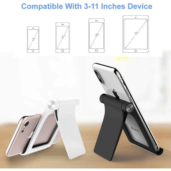 Telefonholder skrivebord justerbar 360° sammenleggbar telefonstativholder for 4-9 tommer iPhone 13 Mini Pro Max 12 11 Pro X XS XR 8 7 Galaxy S21 Ultra S20 S9 S