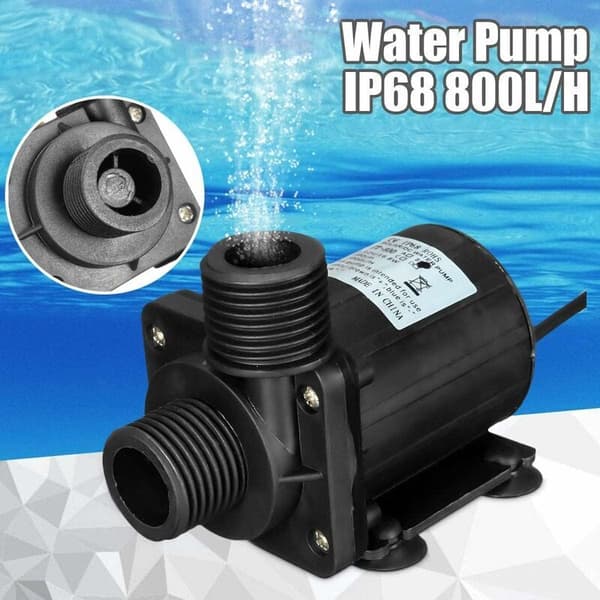 DC 12V Borstlös Dränkbar Vattenpump 800L/H 5M för Solcirkulationssystem Vattenpump Pool Fontän