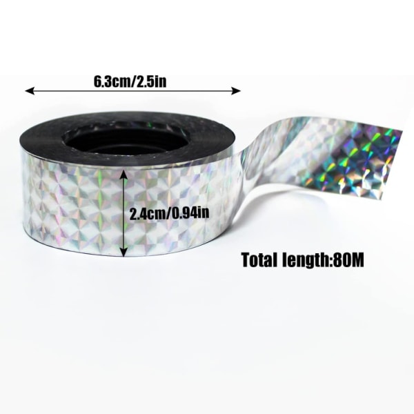 2 pakke fugleavvisende tape Holografisk fugleavvisende tape 80m x