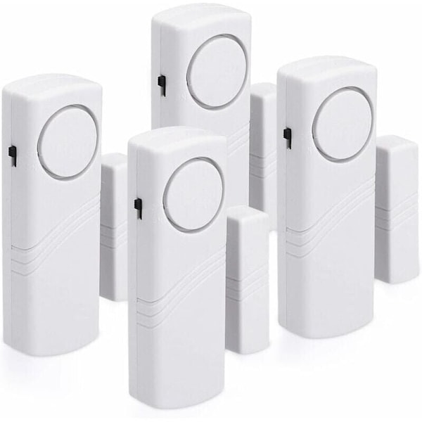 Larm för dörrar och fönster - Set om 4 - Säkerhet i hemmet och anti-inbrott - Magnetisk funktion - 120 dB