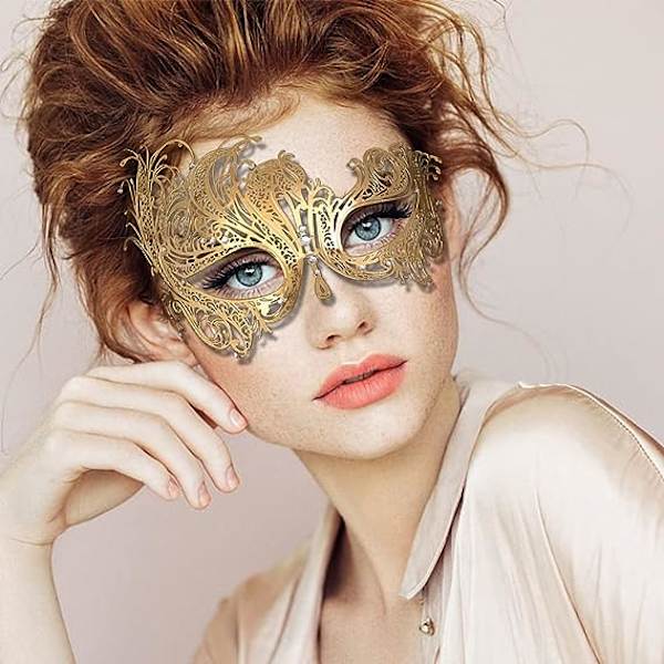 Venetiansk mask, metallmask maskerad parmasker, balfest karneval