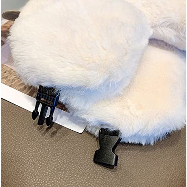 Dame Trapper Hat Faux Fur Vinterhatter Russisk Hat med Buckle Trooper Varm Bomber Hat Ski Sykling Øreflipp Fluffy, Kamel