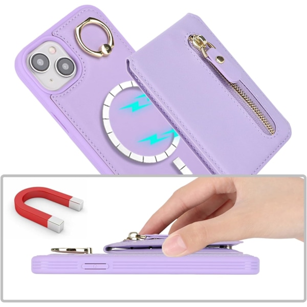 iPhone 13 Læder Cover - Lilla