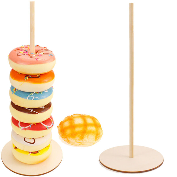 1 st Träväggdisplay för Donuts Håller Godis Rustik Bröllopskorg Födelsedagsfest Dekorationstillbehör