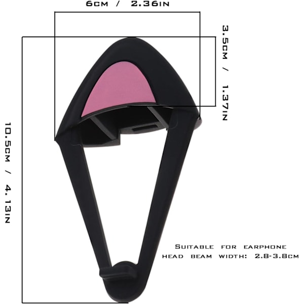 Sort - 1 par over-ear silikone-øretelefoner med søde dekorative justerbare stropper til live videospil-headset