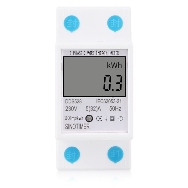 DDS528 Multifunktionell intelligent digital display Effekt 230V enfas skenmonterad wattimmemätare