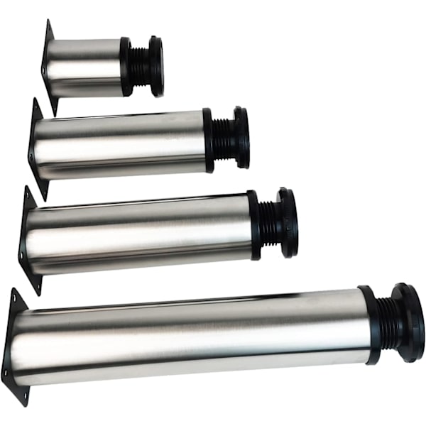 4X Möbelben, 120mm Justerbara Benmöbler Ben - Krom Metall - Höjdjusterbar