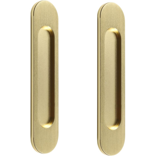 2 x 15cm itseliimautuvaa kultaista ovaalinmuotoista kahvaa, alumiininen liukuoven kahva