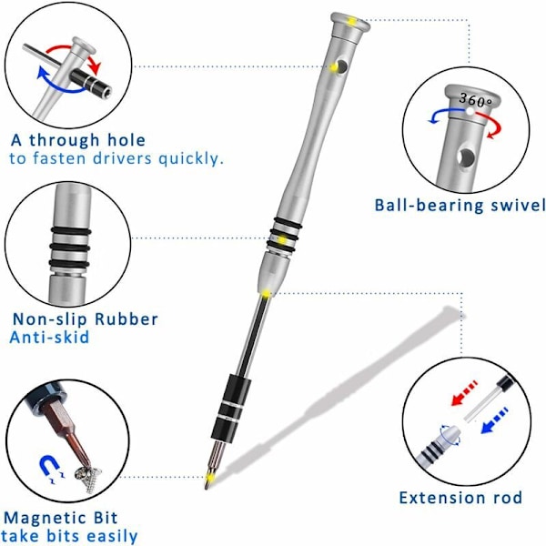 56 magneettisen kärjen sarja magneettisella työkalusarjalla kaikille elektronisille laitteille, magneettinen ruuvimeisselisarja matkapuhelimille jne. (60 in 1) New Silk Roadilta [Cl