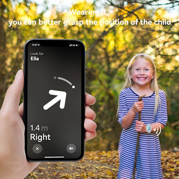 Airtag-ranneke lapsille, säädettävä kadonneen GPS-paikantimen hihna, säde 4,5 - 7,8 tuumaa, (sininen)