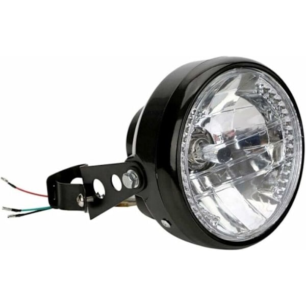 Pyöreä moottoripyörän ajovalaisin - LED-projektori asennustuella - 12V 7\" halogeeni-LED