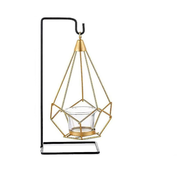Metalliska geometriska design-teLjushållare